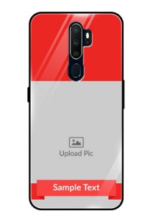 Oppo A5 2020 Custom Glass Phone Case  - Simple Red Color Design