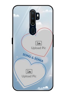 Oppo A5 2020 Custom Glass Mobile Case  - Blue Color Couple Design 
