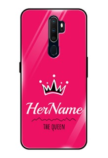 Oppo A5 2020 Glass Phone Case Queen with Name
