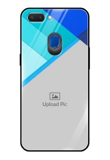 Oppo A5 Custom Glass Phone Case  - Blue Pattern Design