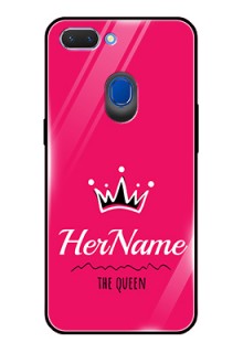 Oppo A5 Glass Phone Case Queen with Name