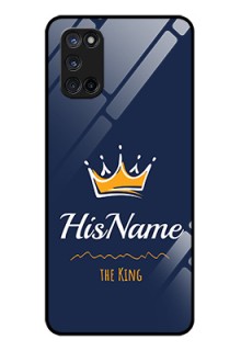 Oppo A52 Glass Phone Case King with Name