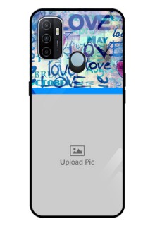 Oppo A53 Custom Glass Mobile Case  - Colorful Love Design