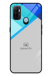 Oppo A53 Custom Glass Phone Case  - Blue Pattern Design