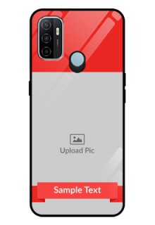 Oppo A53 Custom Glass Phone Case  - Simple Red Color Design