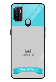 Oppo A53 Personalized Glass Phone Case  - Simple Blue Color Design