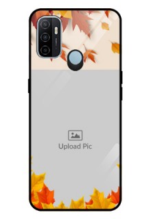 Oppo A53 Photo Printing on Glass Case  - Autumn Maple Leaves Design