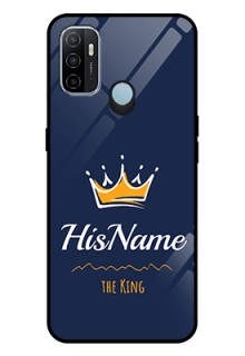 Oppo A53 Glass Phone Case King with Name