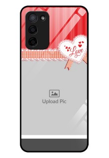 Oppo A53s 5G Custom Glass Mobile Case - Red Love Pattern Design