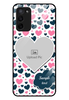 Oppo A53s 5G Custom Glass Phone Case - Pink & Blue Heart Design
