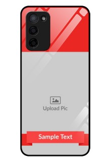 Oppo A53s 5G Custom Glass Phone Case - Simple Red Color Design