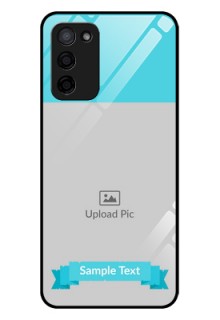 Oppo A53s 5G Personalized Glass Phone Case - Simple Blue Color Design