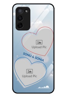 Oppo A53s 5G Custom Glass Mobile Case - Blue Color Couple Design 