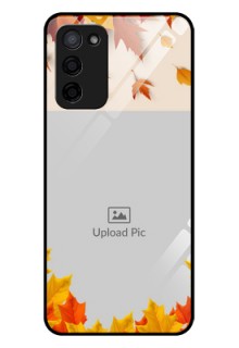 Oppo A53s 5G Photo Printing on Glass Case - Autumn Maple Leaves Design