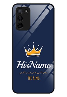 Oppo A53s 5G Glass Phone Case King with Name