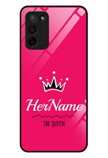 Oppo A53s 5G Glass Phone Case Queen with Name