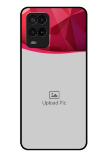 Oppo A54 Custom Glass Mobile Case - Red Abstract Design