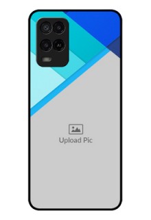 Oppo A54 Custom Glass Phone Case - Blue Pattern Design
