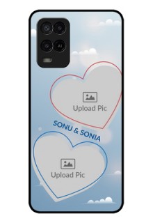Oppo A54 Custom Glass Mobile Case - Blue Color Couple Design 