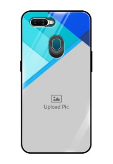 Oppo A5s Custom Glass Phone Case  - Blue Pattern Design