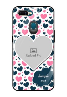 Oppo A5s Custom Glass Phone Case  - Pink & Blue Heart Design