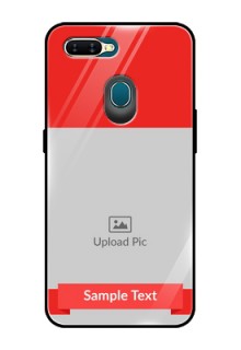 Oppo A5s Custom Glass Phone Case  - Simple Red Color Design