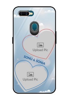 Oppo A5s Custom Glass Mobile Case  - Blue Color Couple Design 
