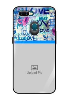 Oppo A7 Custom Glass Mobile Case  - Colorful Love Design