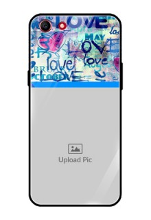 Oppo A83 Custom Glass Mobile Case  - Colorful Love Design