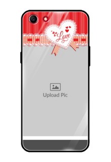 Oppo A83 Custom Glass Mobile Case  - Red Love Pattern Design