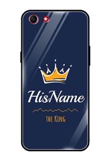 Oppo A83 Glass Phone Case King with Name