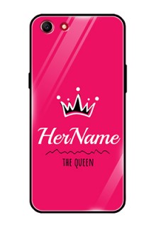 Oppo A83 Glass Phone Case Queen with Name