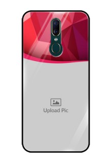 Oppo A9 Custom Glass Mobile Case  - Red Abstract Design