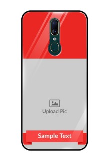 Oppo A9 Custom Glass Phone Case  - Simple Red Color Design