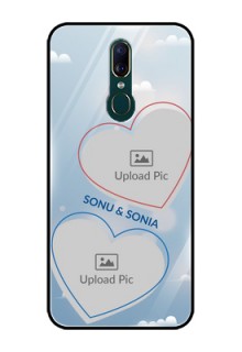 Oppo A9 Custom Glass Mobile Case  - Blue Color Couple Design 