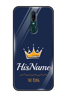 Oppo A9 Glass Phone Case King with Name