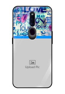 Oppo F11 Pro Custom Glass Mobile Case  - Colorful Love Design