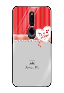 Oppo F11 Pro Custom Glass Mobile Case  - Red Love Pattern Design