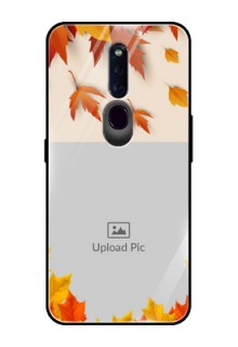 Oppo F11 Pro Photo Printing on Glass Case  - Autumn Maple Leaves Design
