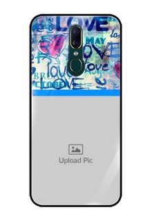 Oppo F11 Custom Glass Mobile Case  - Colorful Love Design