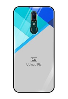 Oppo F11 Custom Glass Phone Case  - Blue Pattern Design