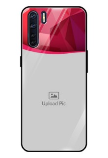 Oppo F15 Custom Glass Mobile Case  - Red Abstract Design