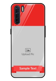 Oppo F15 Custom Glass Phone Case  - Simple Red Color Design