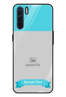 Oppo F15 Personalized Glass Phone Case  - Simple Blue Color Design