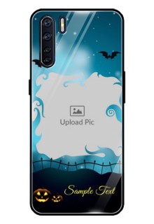Oppo F15 Custom Glass Phone Case  - Halloween frame design