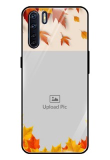 Oppo F15 Photo Printing on Glass Case  - Autumn Maple Leaves Design