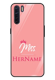 Oppo F15 Custom Glass Phone Case Mrs with Name