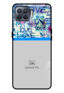 Oppo F17 Custom Glass Mobile Case  - Colorful Love Design