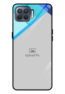 Oppo F17 Custom Glass Phone Case  - Blue Pattern Design