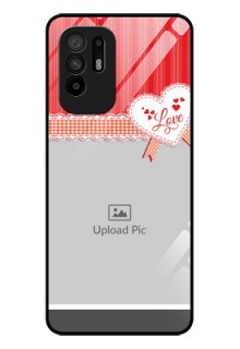 Oppo F19 Pro Plus 5G Custom Glass Mobile Case - Red Love Pattern Design